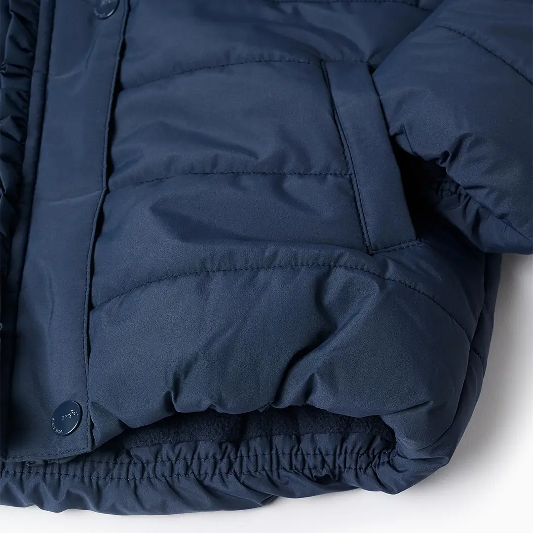 Chaqueta acolchada con capucha y forro polar bebé niña - Imagen 3