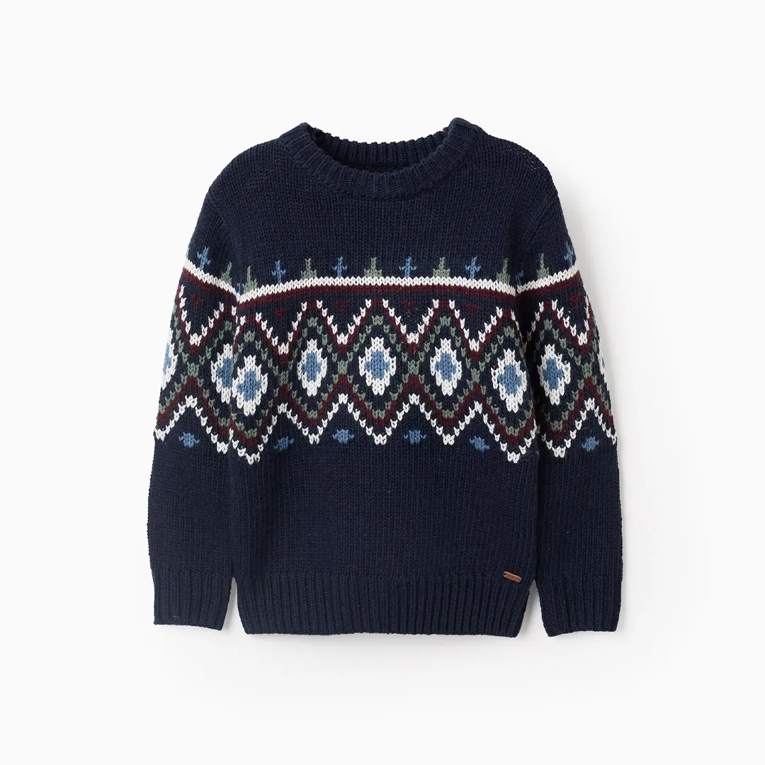 Jersey de punto grueso jacquard niño