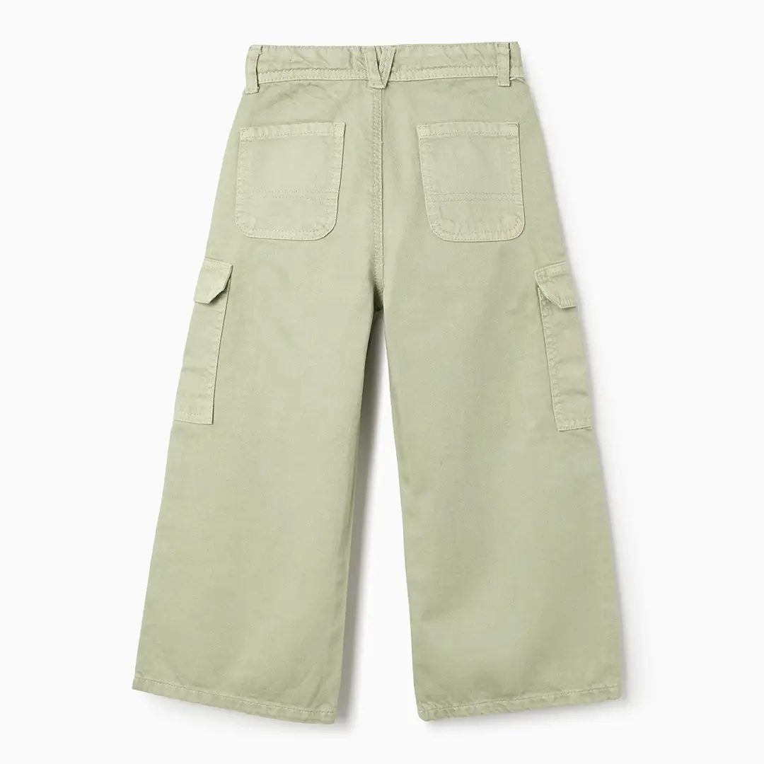 Pantalón cargo sarga wide leg niña - Imagen 2