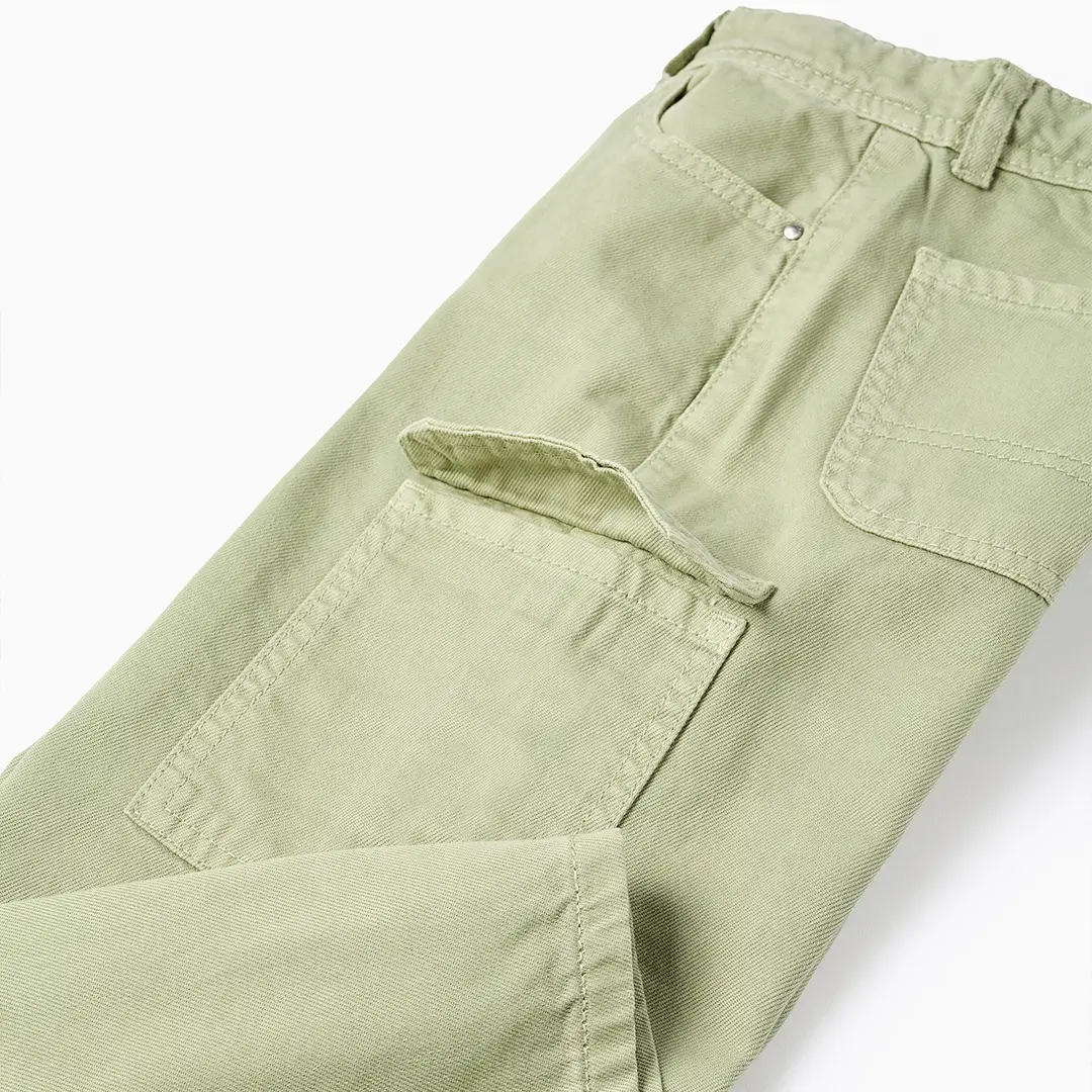 Pantalón cargo sarga wide leg niña - Imagen 4