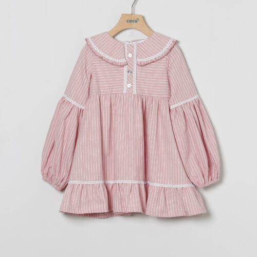 Imagen de Vestido rayas rosa niña