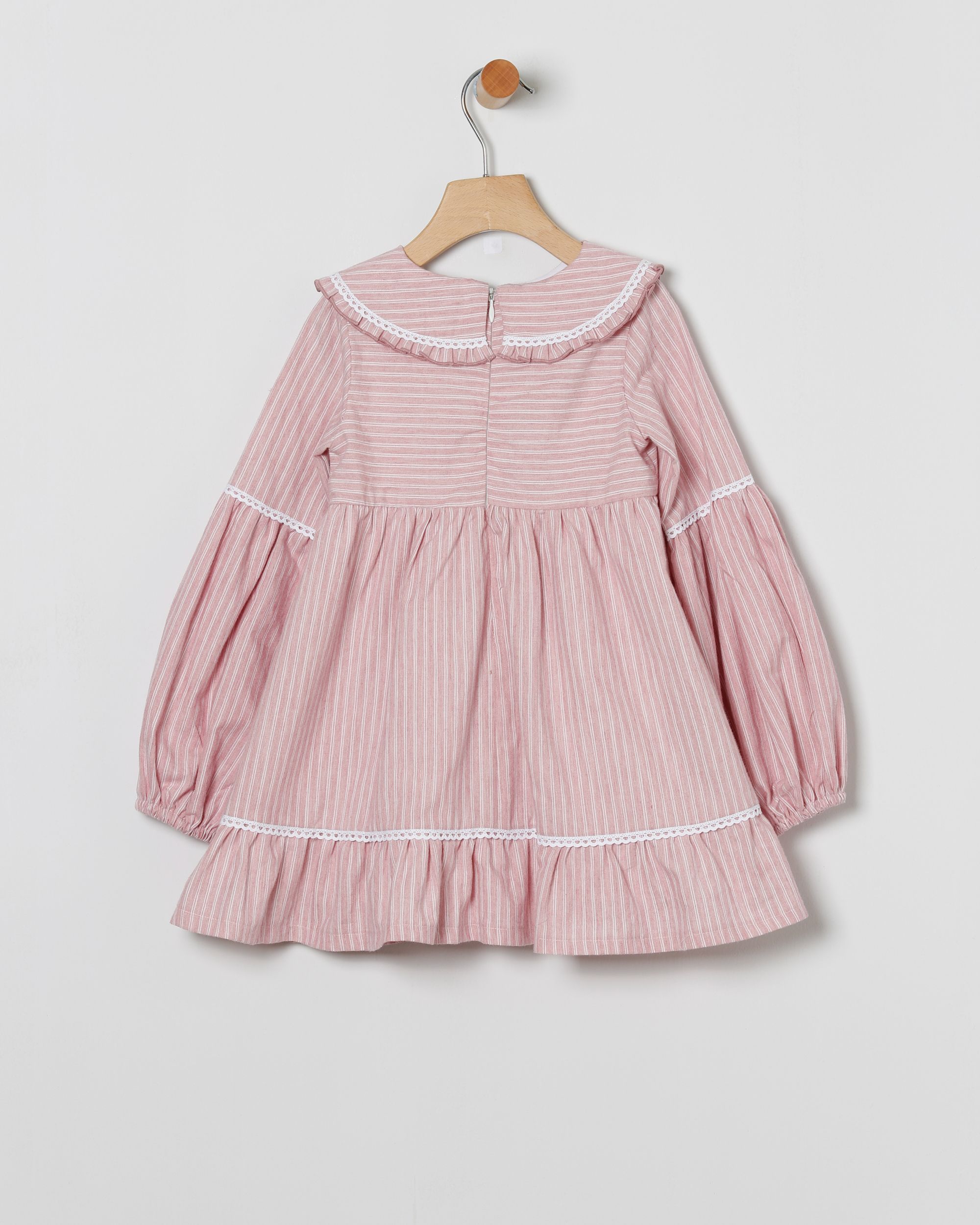 Vestido rayas rosa niña - Imagen 2