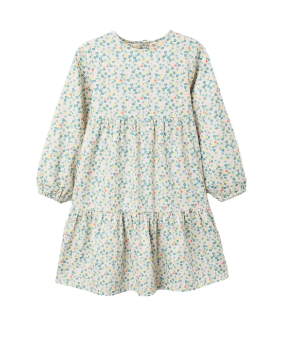 Vestido flores volante niña