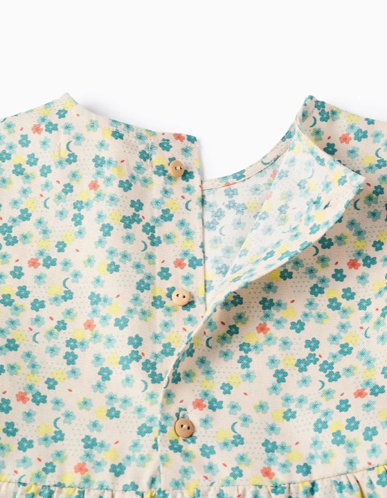 Vestido flores volante niña - Imagen 3