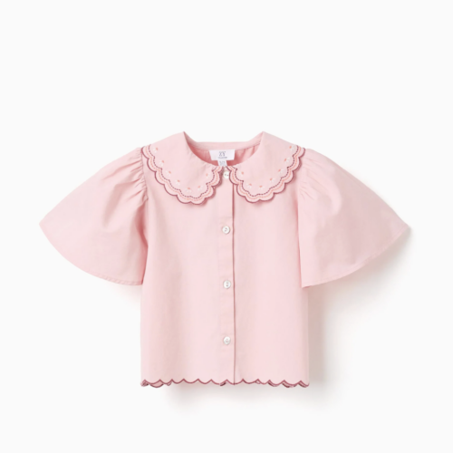 Imagen de Blusa popelín con cuello bordado niña