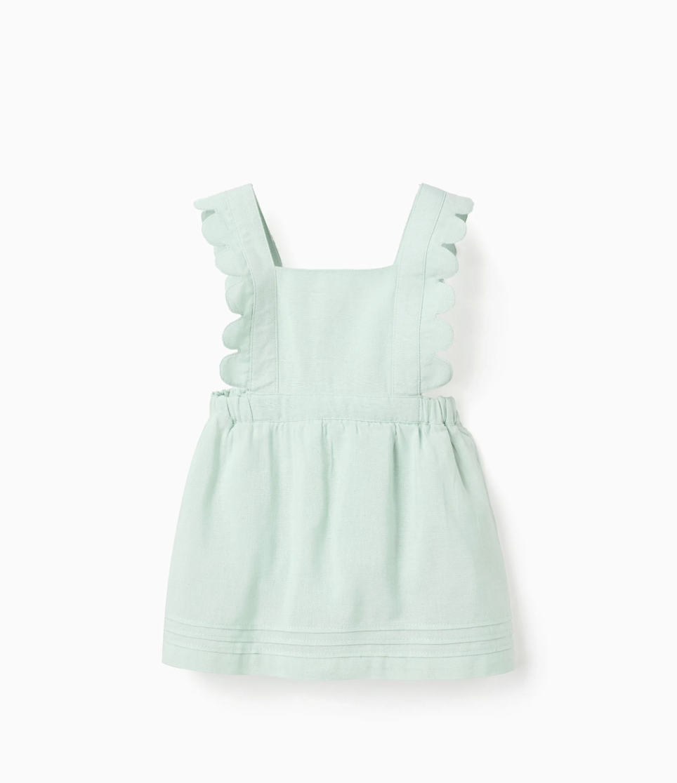 Vestido ranita lino bebé niña
