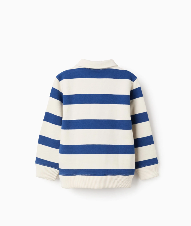 Sudadera rayas con cuello polo - Imagen 3