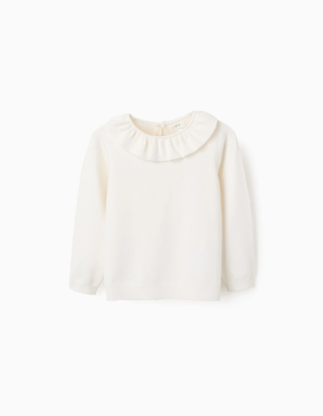 Jersey punto fino cuello volante