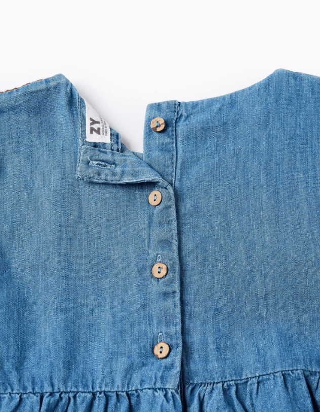 Blusa denim bordada - Imagen 4