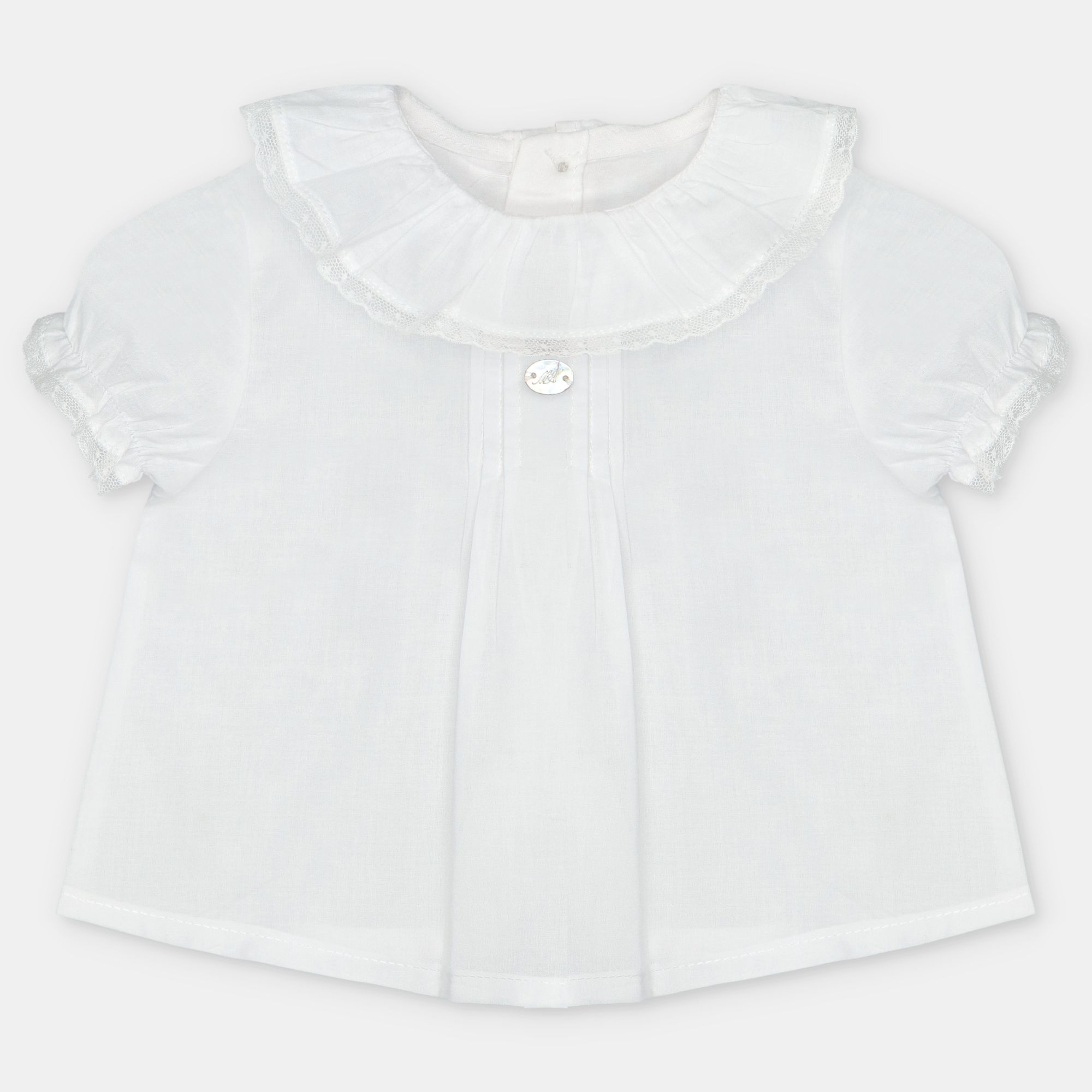Blusa manga corta cuello volante Montreal