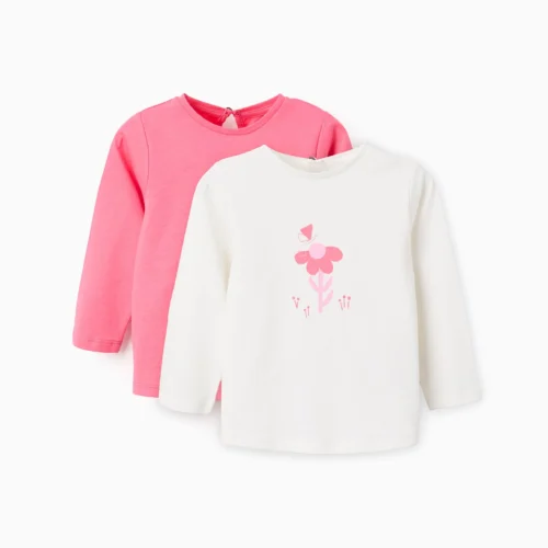 Imagen de Pack 2 camisetas flor bebé ML