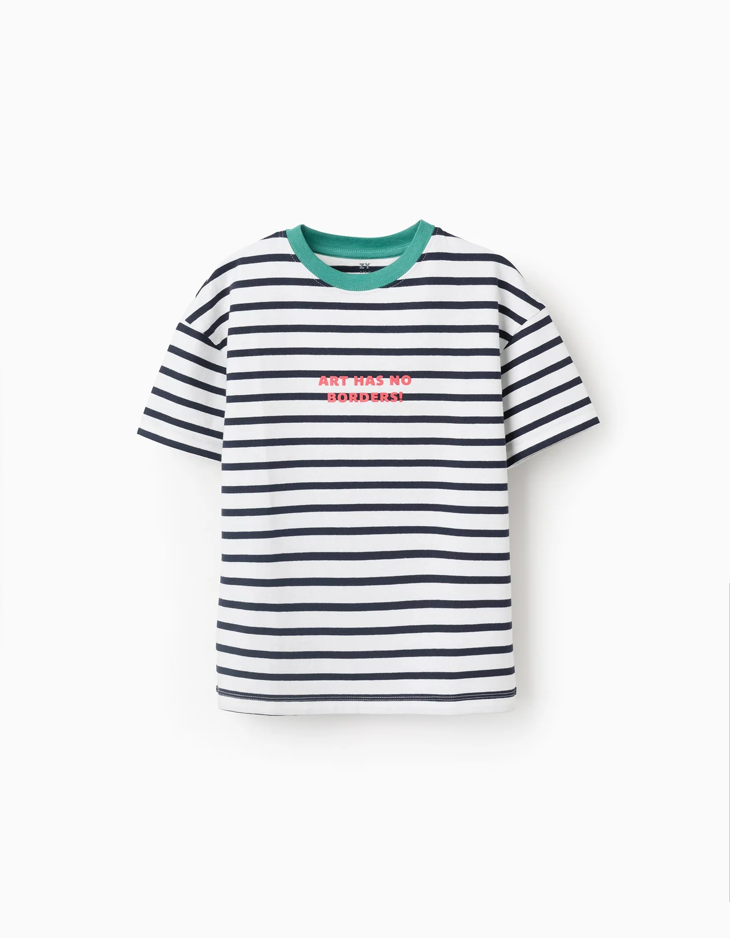Camiseta rayas cuello contraste