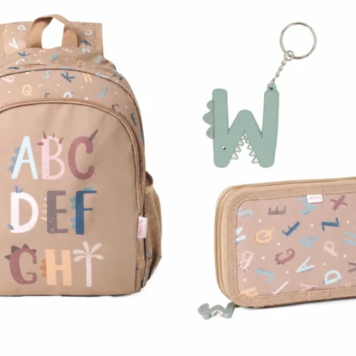 Imagen de Mochila + llavero + plumier Funny Letters